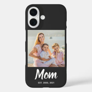 Mom Established Date Photo Script iPhone 16 Case