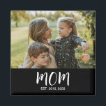 Mom Established Est. Photo Mother's Day Magnet<br><div class="desc">Celebrate your Mothers Day with this bold modern Script "Mom Established Est. Photo Mother's Day Magnet". This Custom Mom Established Year magnet is the perfect Mom Gift for so many gift occasions, such as Mother’s Day, Baby Shower, Mom's Birthday, personalized mom baby photo gift, and motherhood keepsake. Replace the photo...</div>