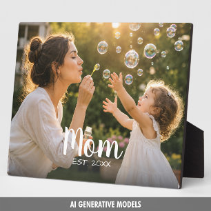 Mom Established Family Photo Gift Plaque