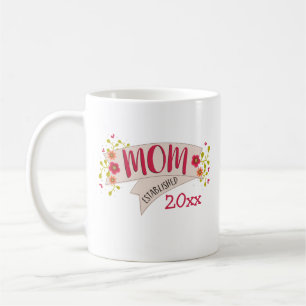 Mom Established Floral Banner Coffee Mug