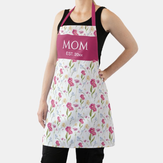 Mom Established Floral Wildflower  Apron (Insitu)