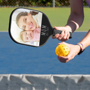 Mom Established Fun Script Photo Pickleball Paddle