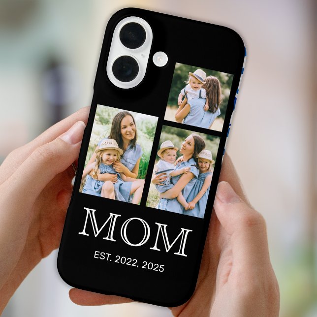 Mom Established Modern 3 Photo Black  Case-Mate iPhone Case (Creator Uploaded)