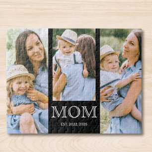 Mom Established Modern 3 Photo Jigsaw Puzzle