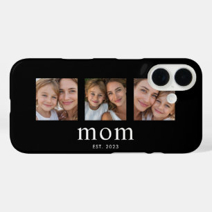 Mom Established Modern Black 3 Photo iPhone 16 Case