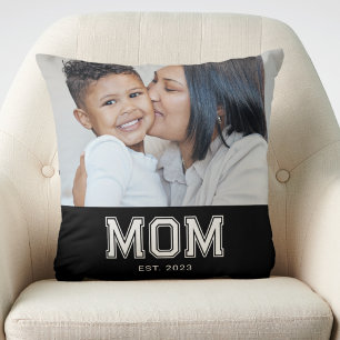 Mom Established Modern Bold Photo Throw Pillow