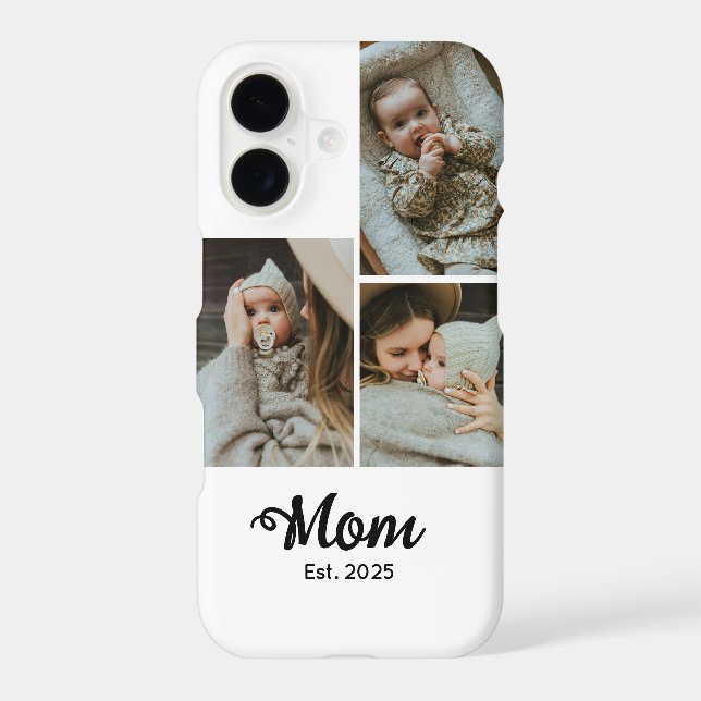 Mom Established Modern Bold Script White 3 Photo (Back)