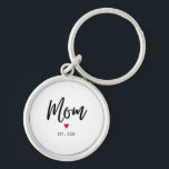 Mom Established Modern Minimalist  Keychain<br><div class="desc">Celebrate the new mom’s first Mother’s Day with this modern and simple typography design.</div>