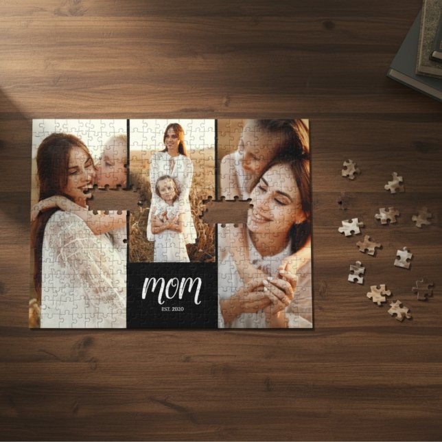 Mom Established Modern Script 3 Photo Jigsaw Puzzle (Creator Uploaded)