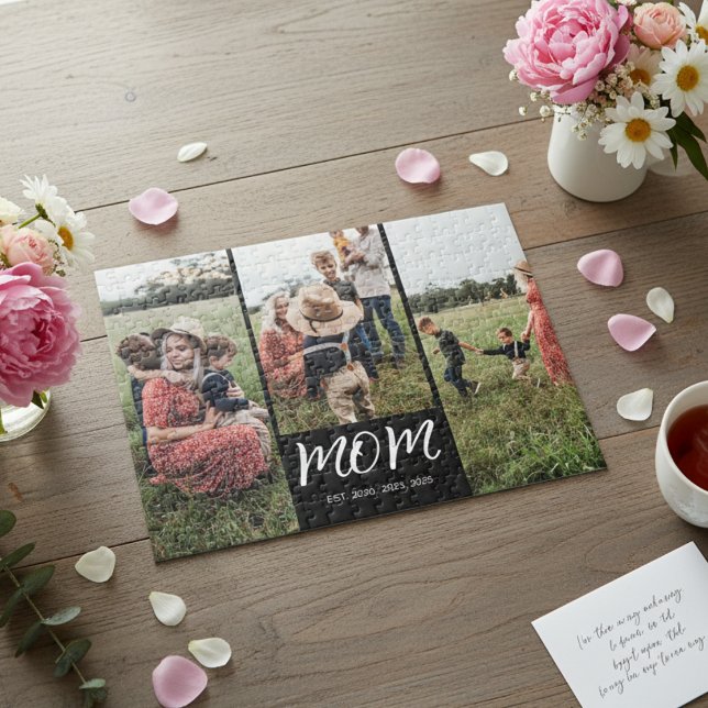 Mom Established Modern Script 3 Photo Jigsaw Puzzle (Creator Uploaded)
