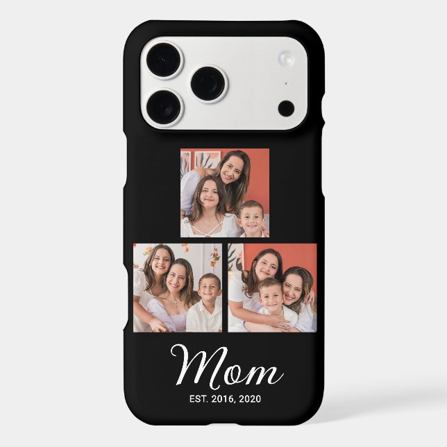 Mom Established Modern Script Black 3 Photo Case-M (Back)