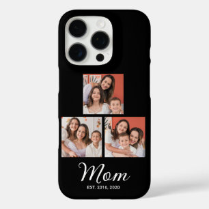 Mom Established Modern Script Black 3 Photo Case-M iPhone 16 Pro Case