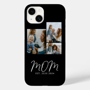 Mom Established Modern Script Black 3 Photo Case-Mate iPhone 14 Case