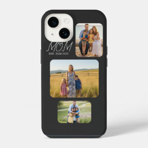 Mom Established Modern Script Black 3 Photo iPhone 14 Case