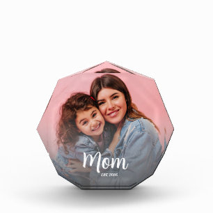 Mom Established Modern Script Photo Block
