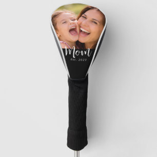 Mom Established Modern Script Photo Golf Head Cover