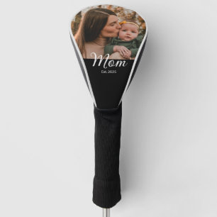 Mom Established Modern Script Photo Golf Head Cover