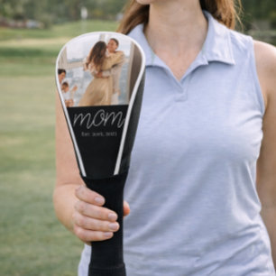 Mom Established Modern Script Photo  Golf Head Cover