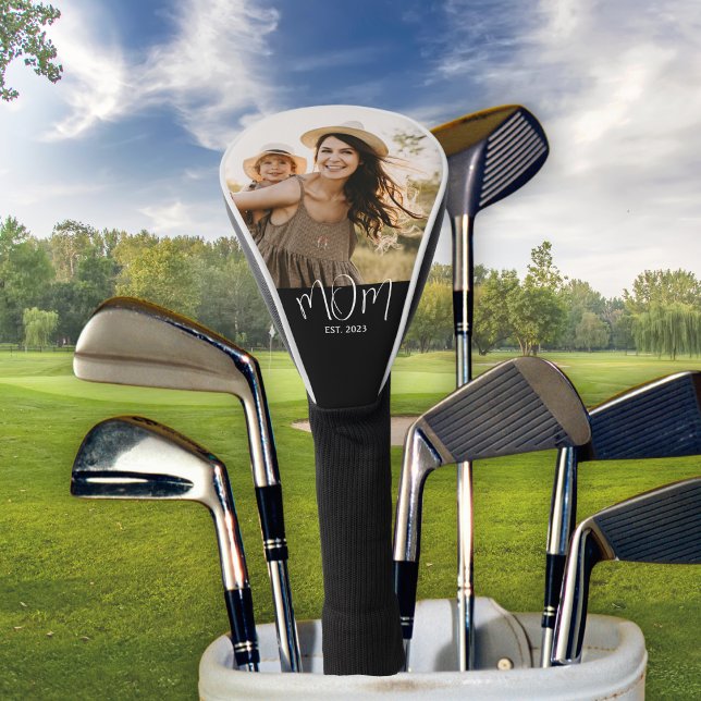 Mom Established Modern Script Photo Golf Head Cover (Creator Uploaded)
