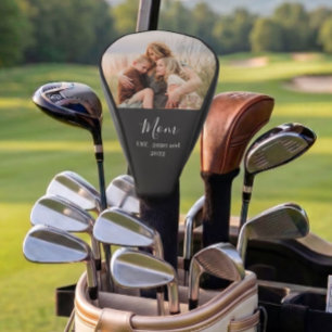 Mom Established Modern Script Photo Golf Head Cover