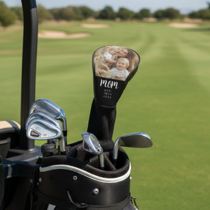Mom Established Modern Script Photo Golf Head Cover
