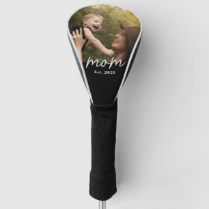 Mom Established Modern Script Photo Golf Head Cover