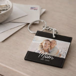 Mom Established Modern Script Photo Keychain<br><div class="desc">Black White Mom Established Script Photo Design. Replace the photo with your own of your kids and change the year to the year/ years you became a mom.</div>