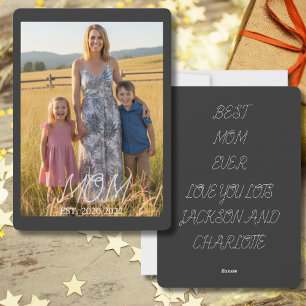 Mom Established Mother s Day Photo  Holiday Card
