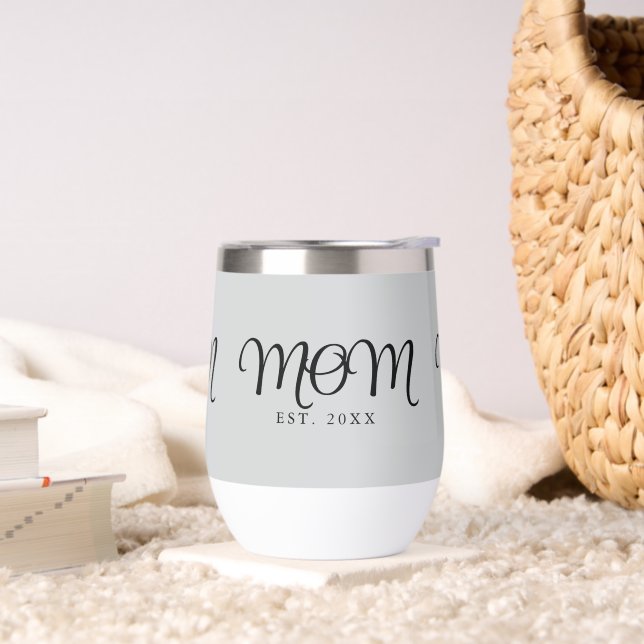 Mom Established New Mom Gift Black Script (Living Room)