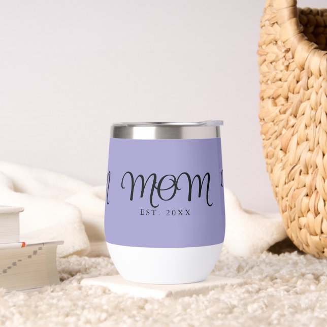 Mom Established New Mom Gift Black Script (Living Room)