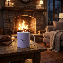 Mom Established New Mom Gift Black Script Coffee Mug