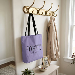Mom Established New Mom Gift Black Script Tote Bag