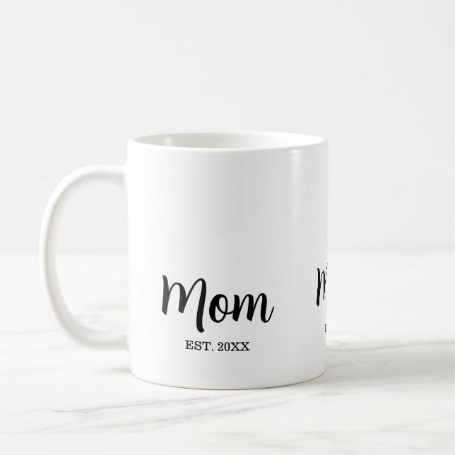 Mom Established New Mom Gift Coffee Mug (Left)