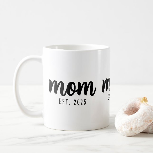 Mom Established New Mom Gift  Coffee Mug (With Donut)