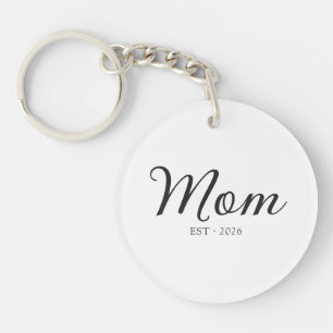 Mom Established New Mom Gift Keychain
