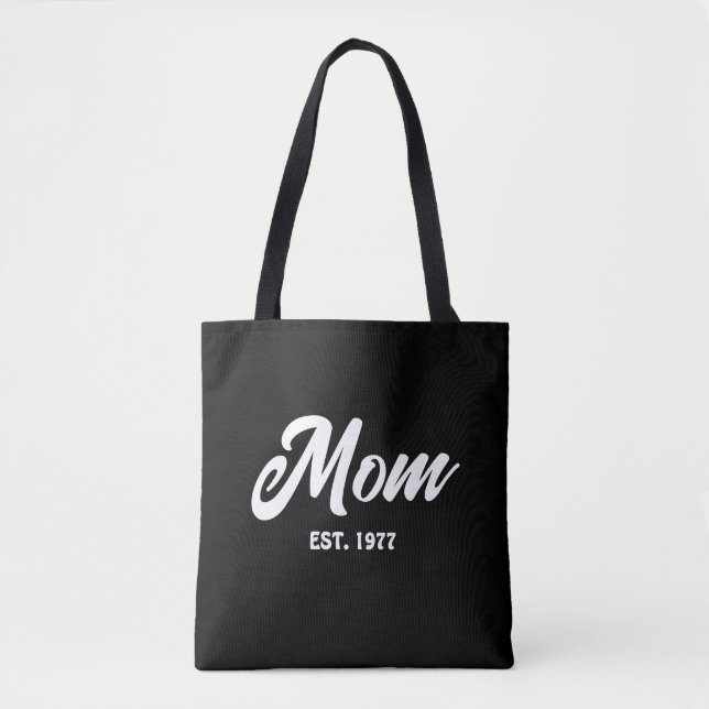 Mom Established New Mom Gift Tote Bag (Front)