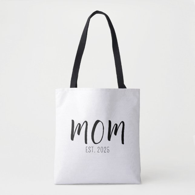 Mom Established New Mom Gift Tote Bag (Front)