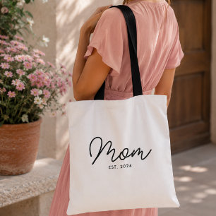 Mom Established New Mom Gift Tote Bag