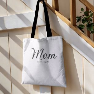 Mom Established New Mom Gift Tote Bag