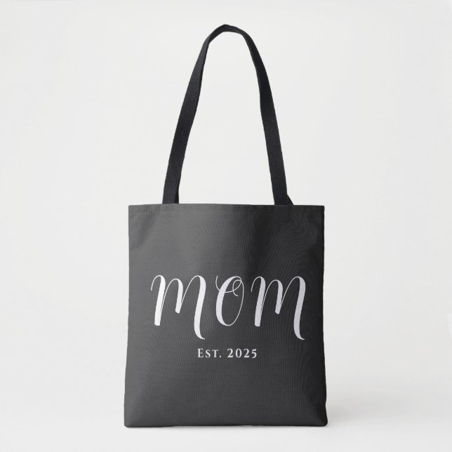 Mom Established New Mom Gift Tote Bag (Front)