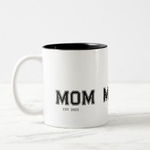 Mom Established New Mom Gift Two-Tone Coffee Mug