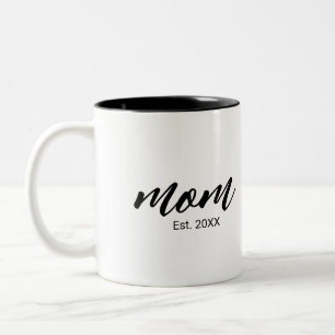 Mom Established New Mom Gift Two-Tone Coffee Mug