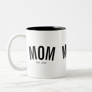 Mom Established New Mom Gift Two-Tone Coffee Mug