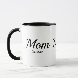 Mom Established New Mom Gift Two-Tone Coffee Mug