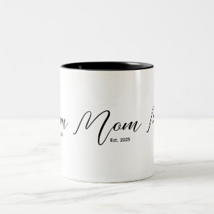 Mom Established New Mom Gift Two-Tone Coffee Mug