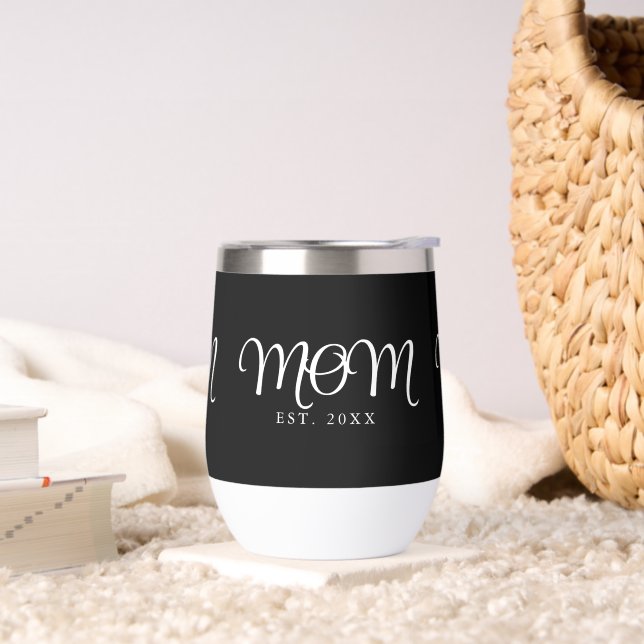 Mom Established New Mom Gift White Script (Living Room)