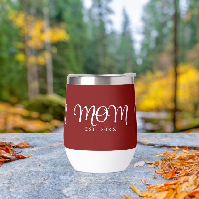Mom Established New Mom Gift White Script (Outdoor)