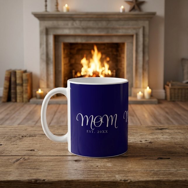 Mom Established New Mom Gift White Script Coffee Mug (Mom Established New Mom Gift White Script Coffee Mug)