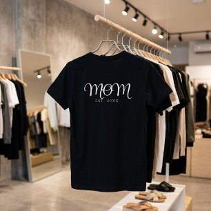 Mom Established New Mom Gift White Script T-Shirt