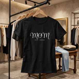 Mom Established New Mom Gift White Script T-Shirt